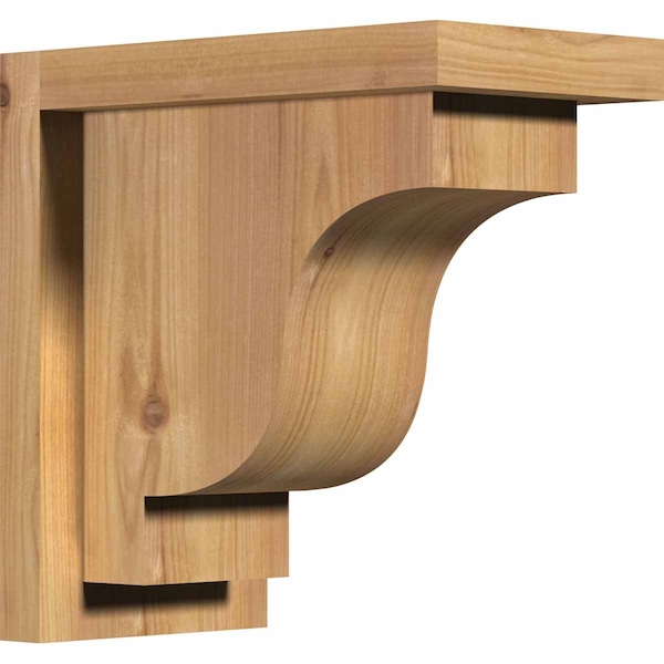 Ekena Millwork Newport Smooth Corbel w/Backplate, Western Red Cedar, 5 1/2"W x 10"D x 10"H COR06X10X10NEW01SWR - main
